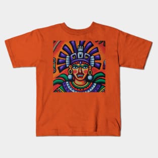 Aztec God - Colorful Painting Kids T-Shirt
